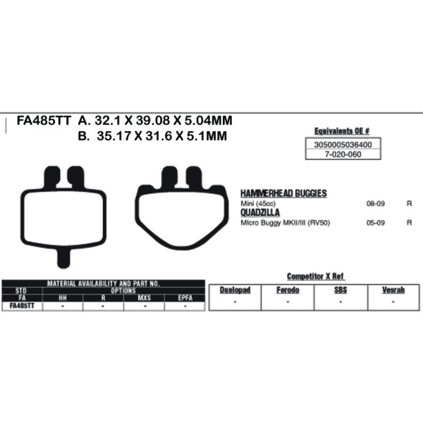 EBC EBC Brake Pads FA485TT